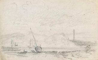 Baldoyle Beach, County Dublin; Trees and a Distant Hill (on verso)