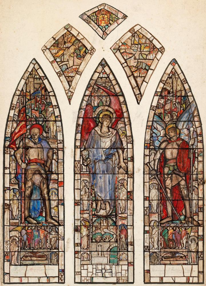 The Welcoming of a Slain Warrior by Soldier-Saints, Champions and Angels, Saint Bartholomew's Church, Parliament Buildings, Ottawa, Canada