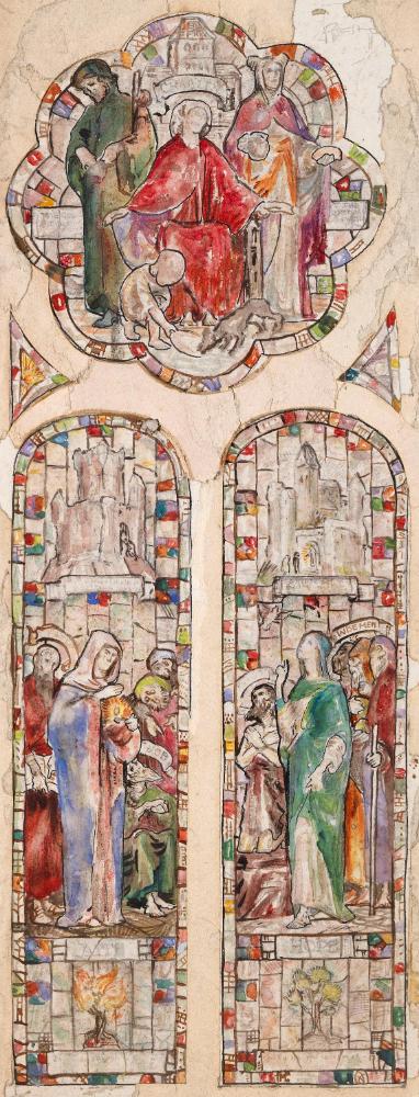 Faith with Saint Paul and Job, Hope with Saint John the Baptist and the Magi and Charity with the Good Samaritan and the Woman of Samaria, Townsend Street Presbyterian Church, Belfast, County Antrim