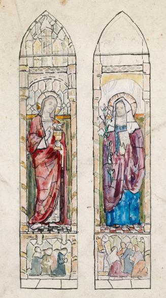 Saint John the Evangelist and the Virgin with Kneeling Supplicants below