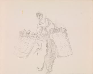 Woman Riding a Horse with Turf Creels