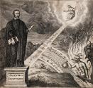 Jeremy Taylor (1613-1667), Protestant Bishop of Down, Connor and Dromore, with a Vision of Heaven and Hell