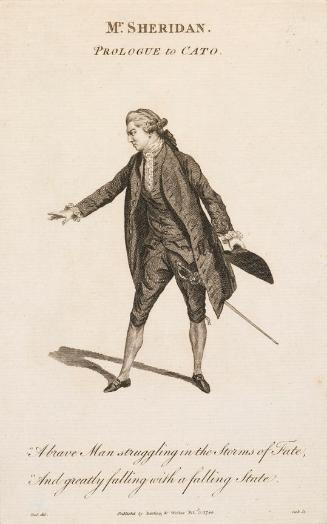 Richard Brinsley Sheridan, (1751-1816), Playwright, Actor and later Politician Speaking the Prologue to J. Addison's 'Cato'