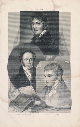 Three British Prime Ministers - William Lamb, 2nd Viscount Melbourne (1779-1848), Henry Temple, 3rd Viscount Palmerston (1784-1865), and John Russell, 1st Earl Russell (1792-1878) [...]