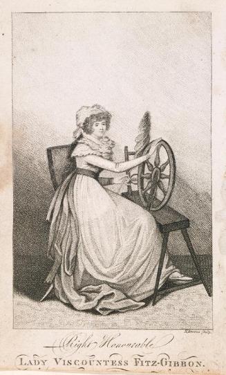Anne, Viscountess Fitzgibbon, (né Whaley, fl.1786-1844) Wife of Future 1st Earl of Clare, at her Spinning Wheel