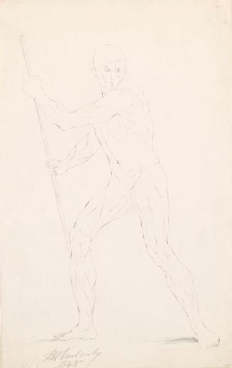 A Standing Male Nude with a Pole
