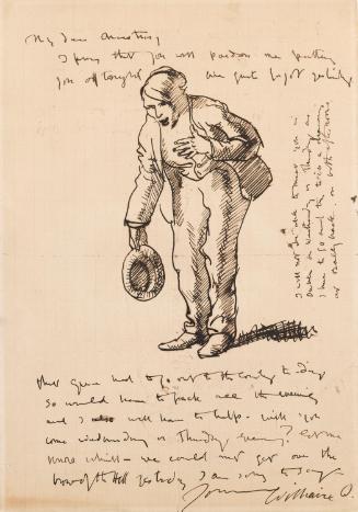 Letter to Sir Walter Armstrong with a Self-Portrait
