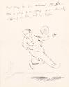 Letter with a Self-Portrait Playing Tennis at the Fitzwilliam Lawn Tennis Club, Dublin
