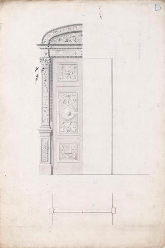 Elevation and Plan for Door and Frame, Doorway D