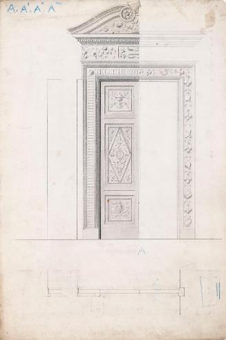 Elevation and Plan for Door and Frame, Doorway A