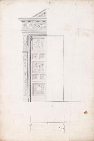 Elevation and Plan for Door and Frame, Doorway C