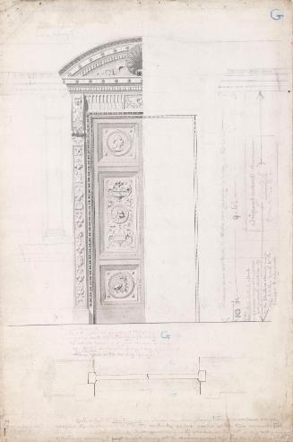 Elevation and Plan for Door and Frame, Doorway G