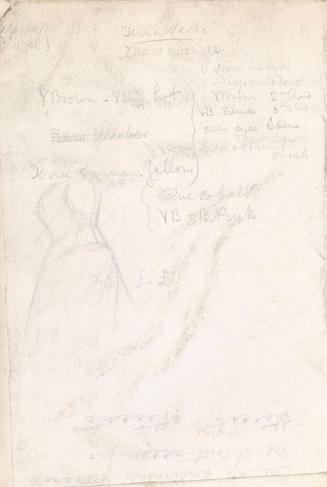 Sketch of Lady's Dress with Colours Noted