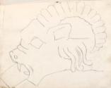 Open-mouthed Head of a Lion