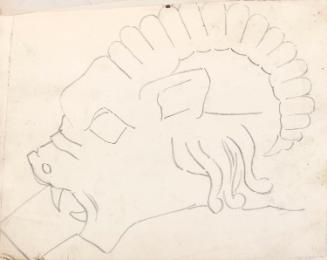 Open-mouthed Head of a Lion