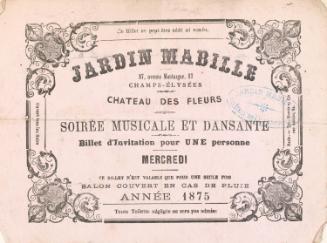 Ticket to Jardin Mabille, Champ-Elysees