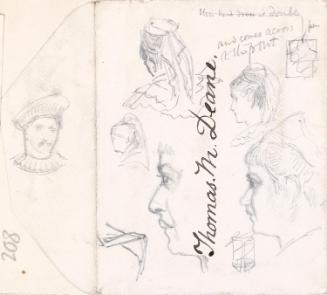 Studies of Female Heads in Medieval Head Dress