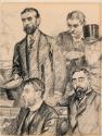 Thomas Sexton (1848-1896), William O'Brien (1852-1928), Dr Charles Keane Deane Tanner (1849-1901), Timothy Michael Healy (1855-1931) and Justin McCarthy, (1830-1912), Nationalist M.P.s (left to right)