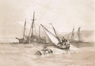 Boats on the River Thames near Woolwich