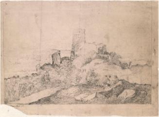 Ruined Castle with Seated Figures below