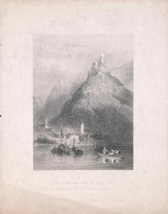 Thurnberg Castle, called 'The Mouse' and Welmich on the River Rhine, Germany