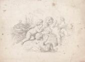 Putti Playing with a Bird