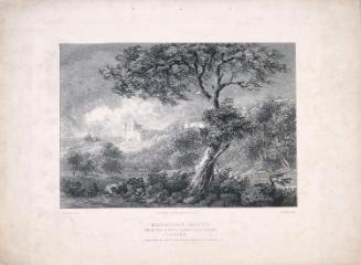 Manorbier Castle, South Wales, from the North, in a Storm