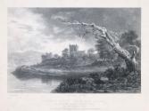 Ewenny Abbey, Wales, on the River Ewenny, from the South, during an Evening Shower