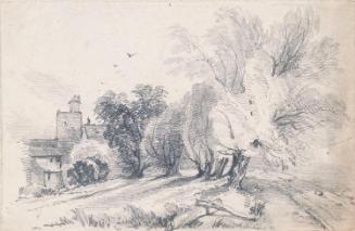 A Turreted House Hidden by Willows