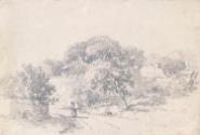 A Girl Carrying a Sack Down a Country Road