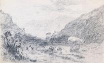 A Man on a Donkey in a Valley