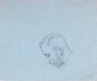 A Lowered Male Head in Profile