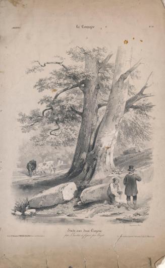 Figures Resting by Trees