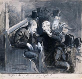 John Redmond, Timothy Healy, McNeil, Thomas Power O'Connor M.P. (1848-1929) and John Dillon in the House of Commons (foreground)