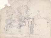 A Girl Seated outside the Gates of a House