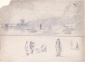 Bray Martello Tower, County Wicklow with Figure Studies
