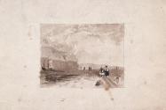 A Fishing Boat and Figures on the Strand