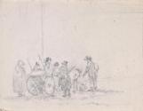 Figures around an Upended Cart