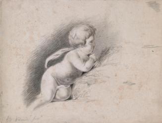A Putto on a Grassy Bank; A Chair with a Top Hat and Cane (on verso)
