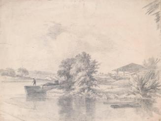 A Barge Leaving the Riverbank