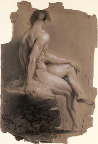 A Seated Male Nude