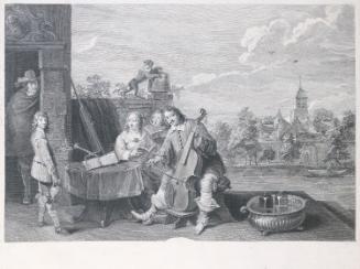 A Music Party out of Doors:The Artist and his Wife Anna, Son David and Others