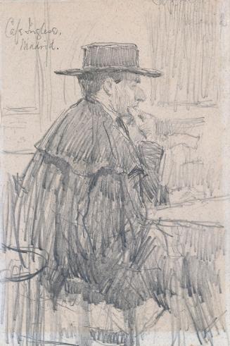 A Man in a Spanish Hat at the Café Inglese, Madrid