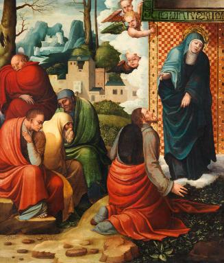 Landscape with Canopy and a Legionary; the Apparition of the Virgin to Saint James the Greater (on verso)