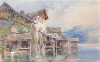 Washerwomen by a Lake in the Tyrol