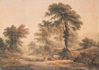 Cattle and Sheep on a Country Road