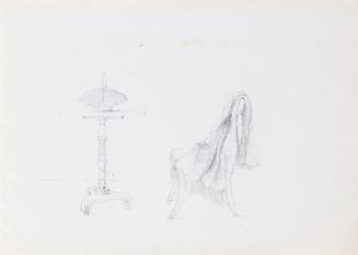 A Fruit Basket on a Table and a Scarf on a Chair