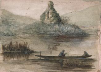 Fishermen on a Lake at Evening