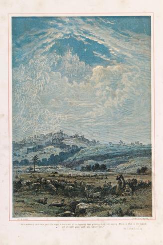 View of Bethlehem with Shepherds and Sheep in the Foreground