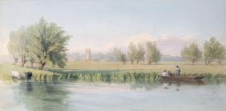Magdalen College Tower, Oxford, Oxfordshire, from the River Cherwell